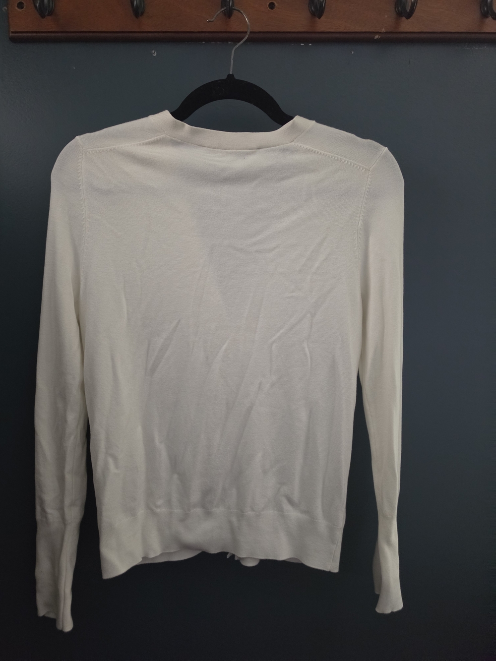 Zara Cream V-Neck Button-Front Women's Cardigan - Picture 2 of 5